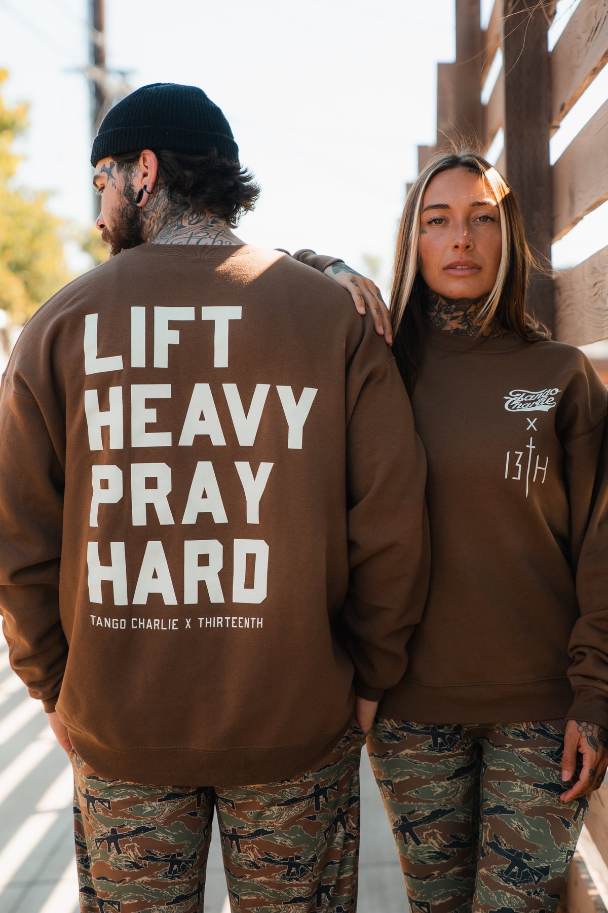 Lift Heavy. Pray Hard. - Crewneck by Tango Charlie Apparel
