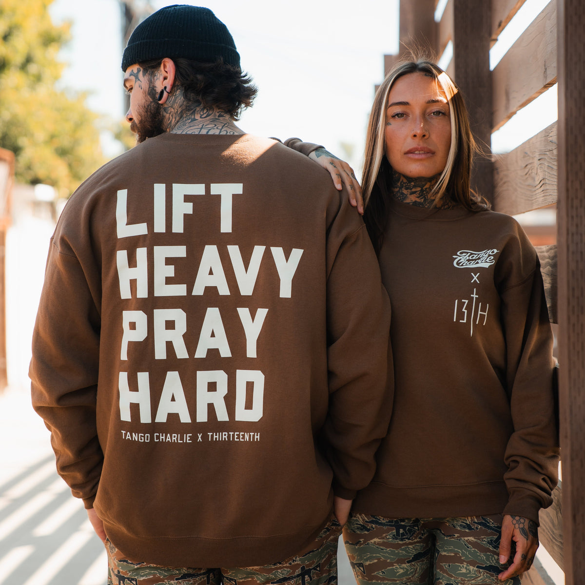 Lift Heavy. Pray Hard. - Crewneck by Tango Charlie Apparel
