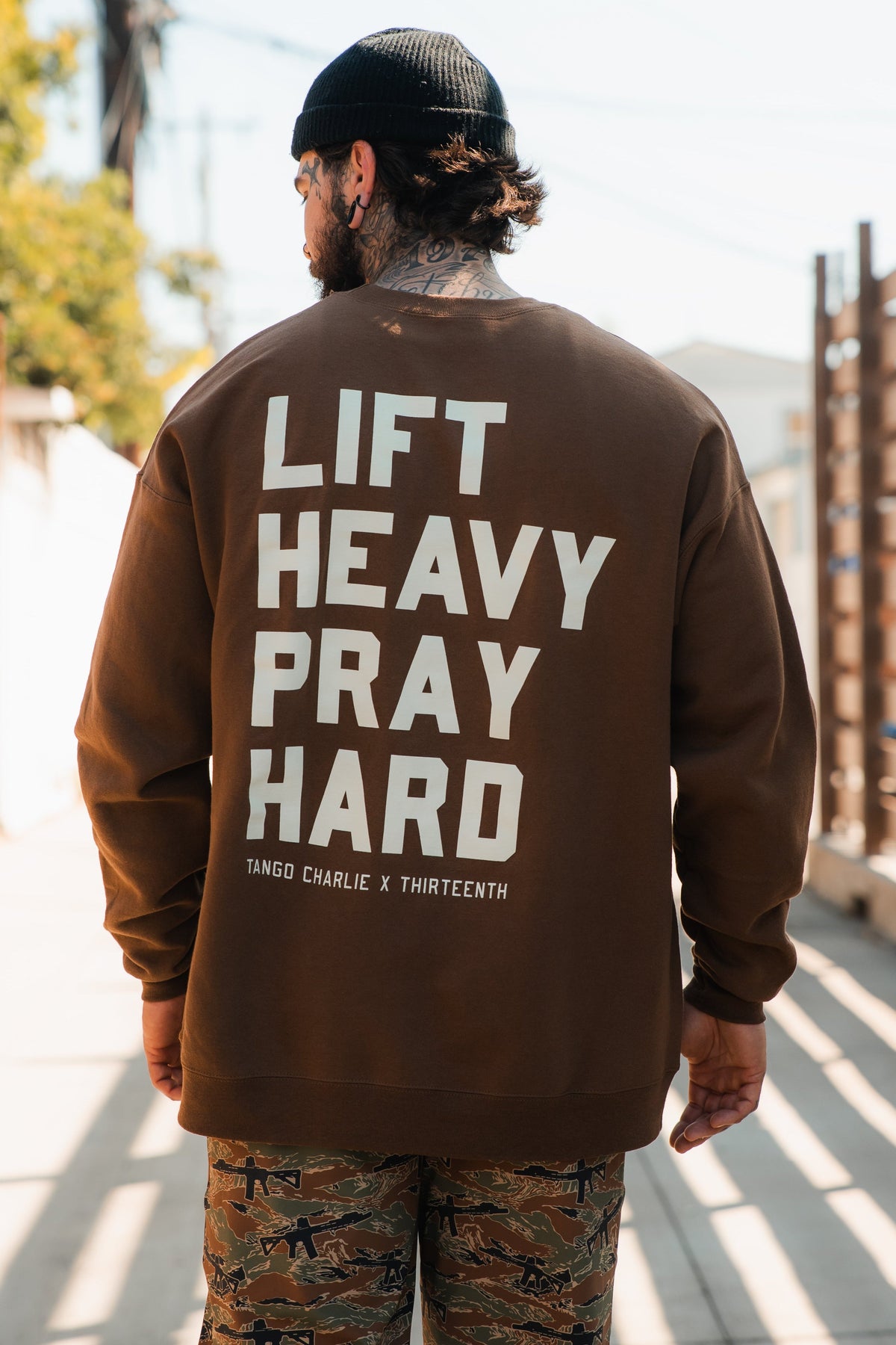 Lift Heavy. Pray Hard. - Crewneck by Tango Charlie Apparel