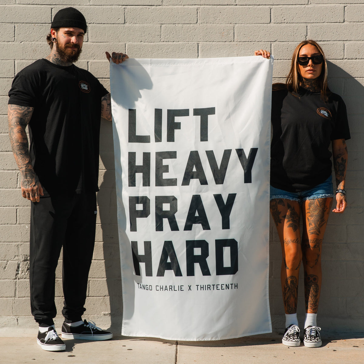Lift heavy. Pray hard. - Flag by Tango Charlie Apparel