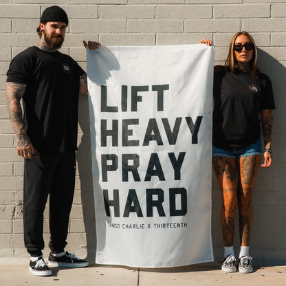 Lift heavy. Pray hard. - Flag by Tango Charlie Apparel