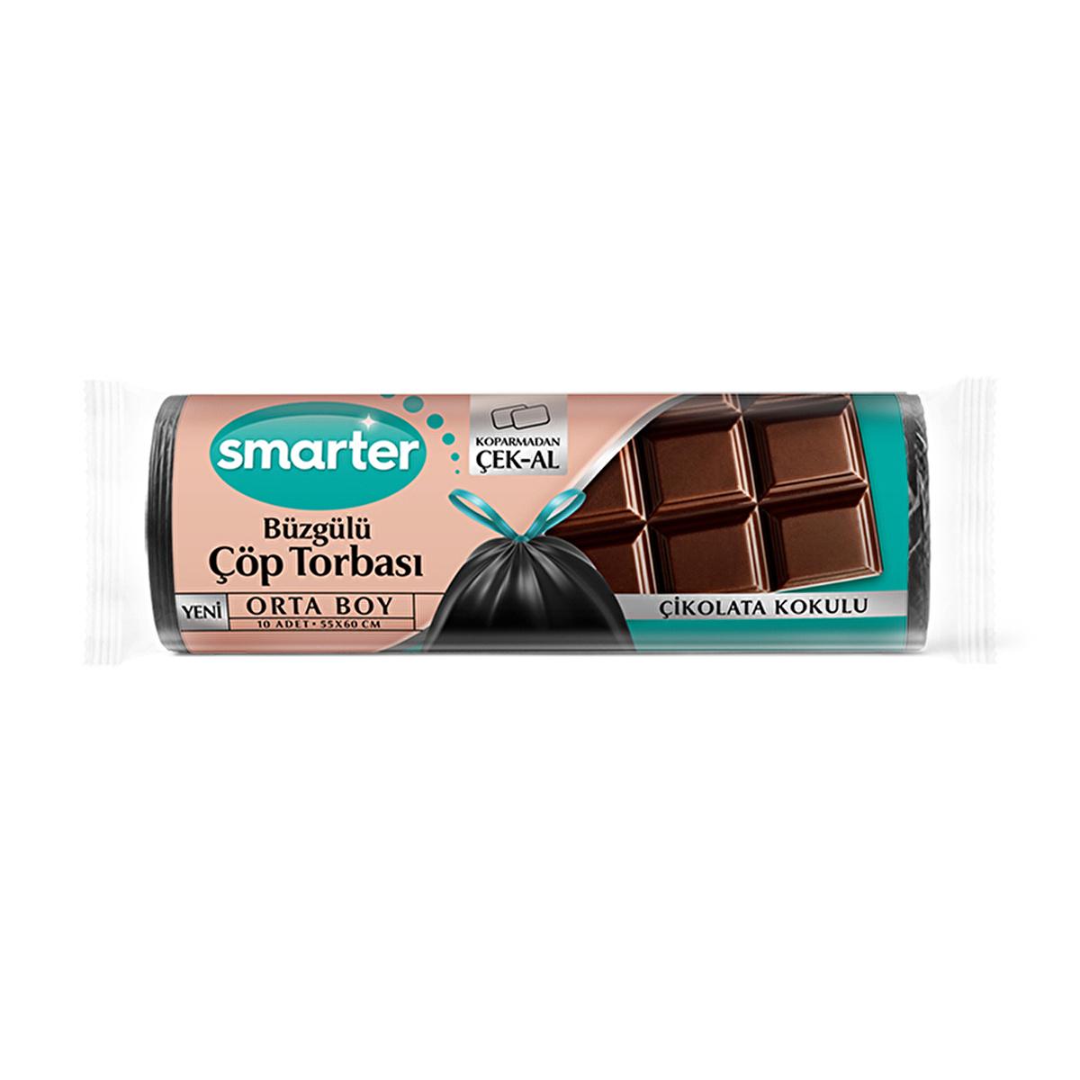 Smarter Chocolate Scented Garbage Bags - Medium Size Drawstring Trash Bags for Odor Control & Easy Disposal by Beauty Care Bag