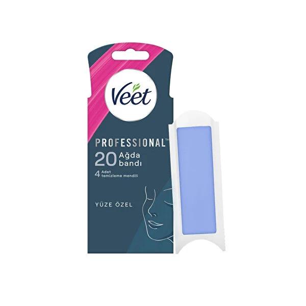 Veet Natural Facial Wax Strips - Shea Oil Infused for Sensitive Skin, Upper Lip & Face Hair Removal - 20 Strips by Beauty Care Bag