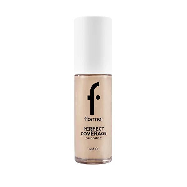Flormar Perfect Coverage Foundation - High Coverage, Moisturizing, SPF15 Foundation Makeup for Dry & Normal Skin by Beauty Care Bag
