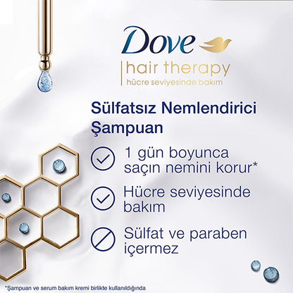 Dove Hair Therapy Hydration Spa Shampoo: Intense Moisture for Dry & Damaged Hair - Hyaluronic Acid, Deep Scalp Care, Stronger Hair by Beauty Care Bag