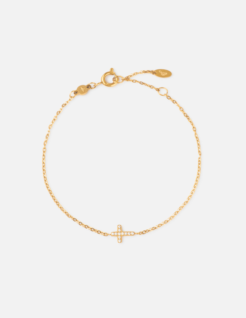 Dainty Gem Cross Link Bracelet by Elevated Faith