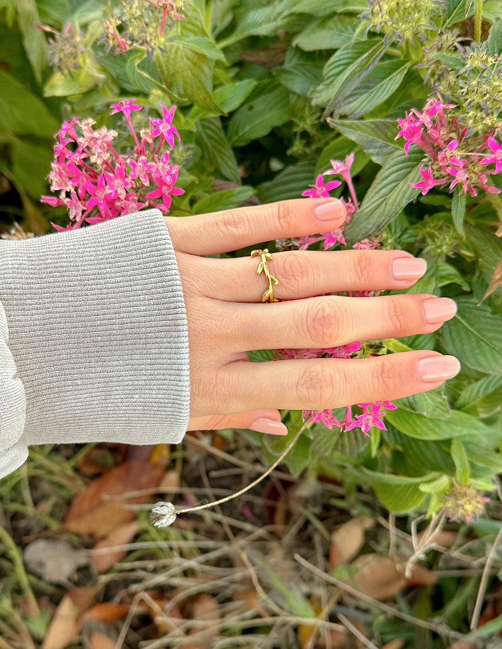 Dainty Olive Branch Ring by Elevated Faith