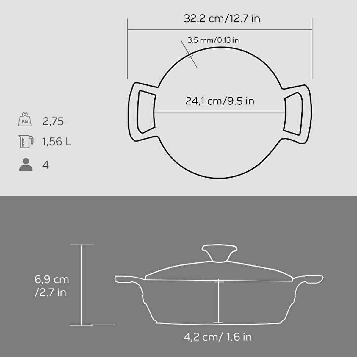 Lava round cast iron pot – view 3