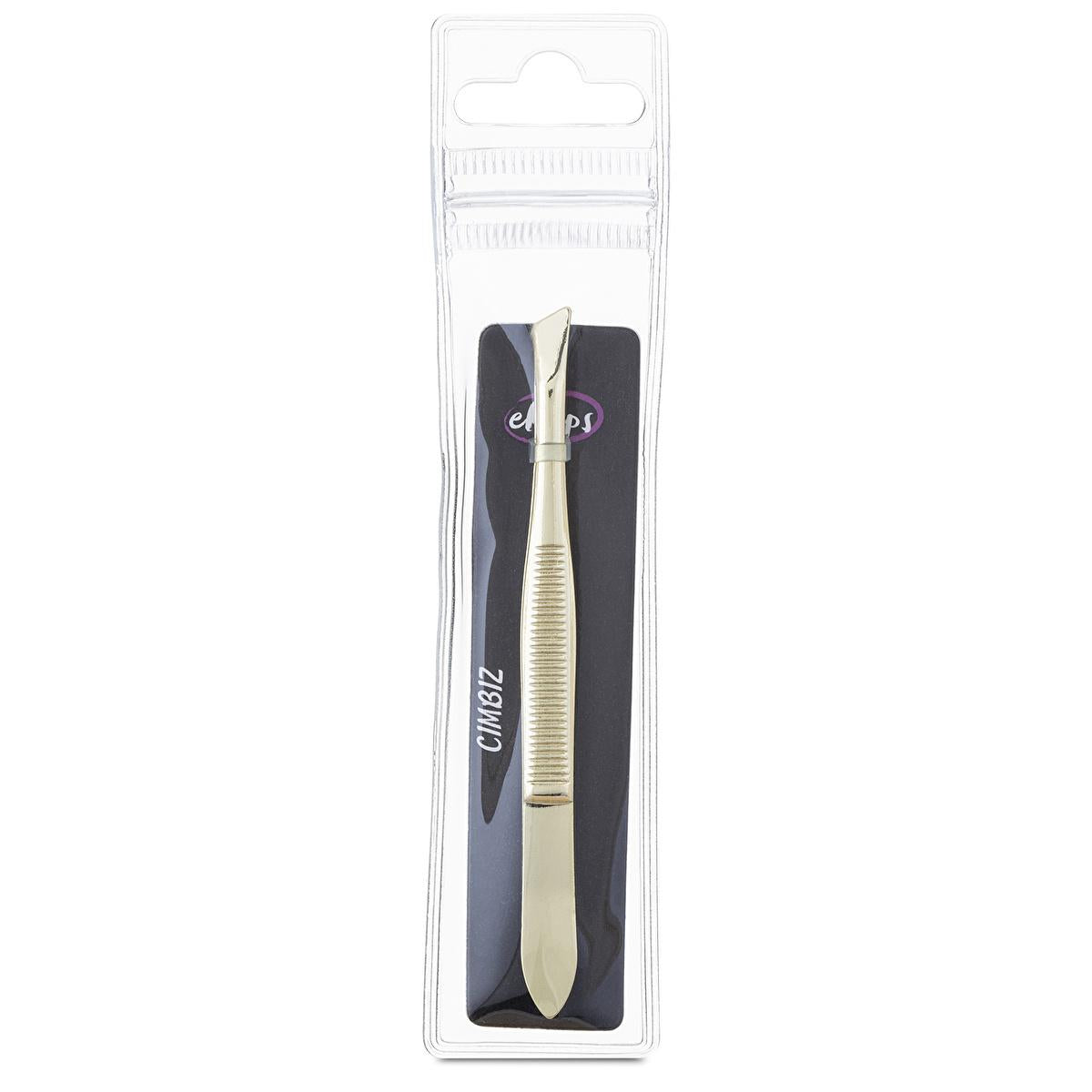 Eklips Metal Tweezers - Slanted Tip for Precise Hair Removal & Eyebrow Shaping | Durable Stainless Steel, Ergonomic Design by Beauty Care Bag