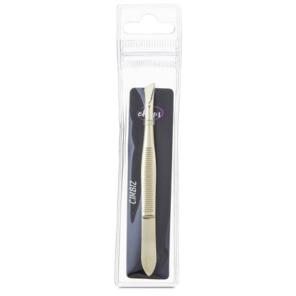 Eklips Metal Tweezers - Slanted Tip for Precise Hair Removal & Eyebrow Shaping | Durable Stainless Steel, Ergonomic Design by Beauty Care Bag