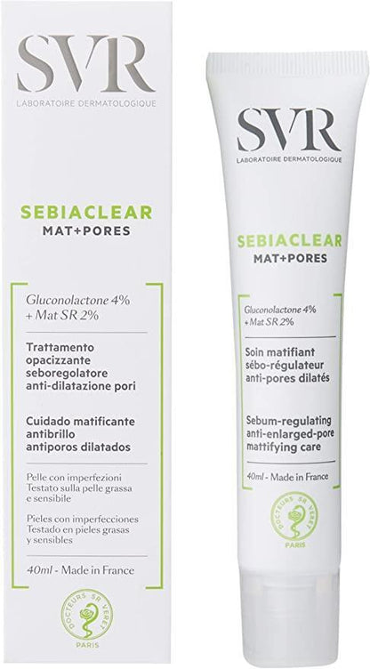 SVR Sebiaclear Mat Pores: Oil Control Matte Moisturizing Cream | Pore Minimizing, Anti-Shine Salicylic Acid & Niacinamide Cream for Oily Skin by Beauty Care Bag