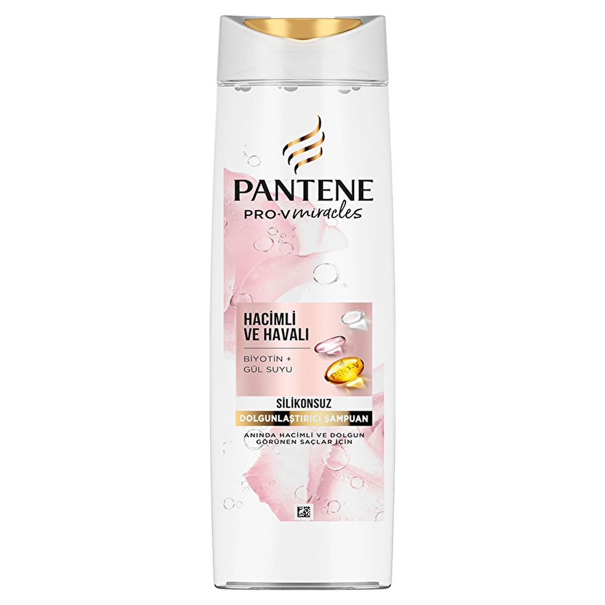 Pantene Pro-V Biotin & Rose Water Volumizing Shampoo - Silicone-Free Thickening Shampoo for Fine, Flat Hair - Adds Volume & Body by Beauty Care Bag