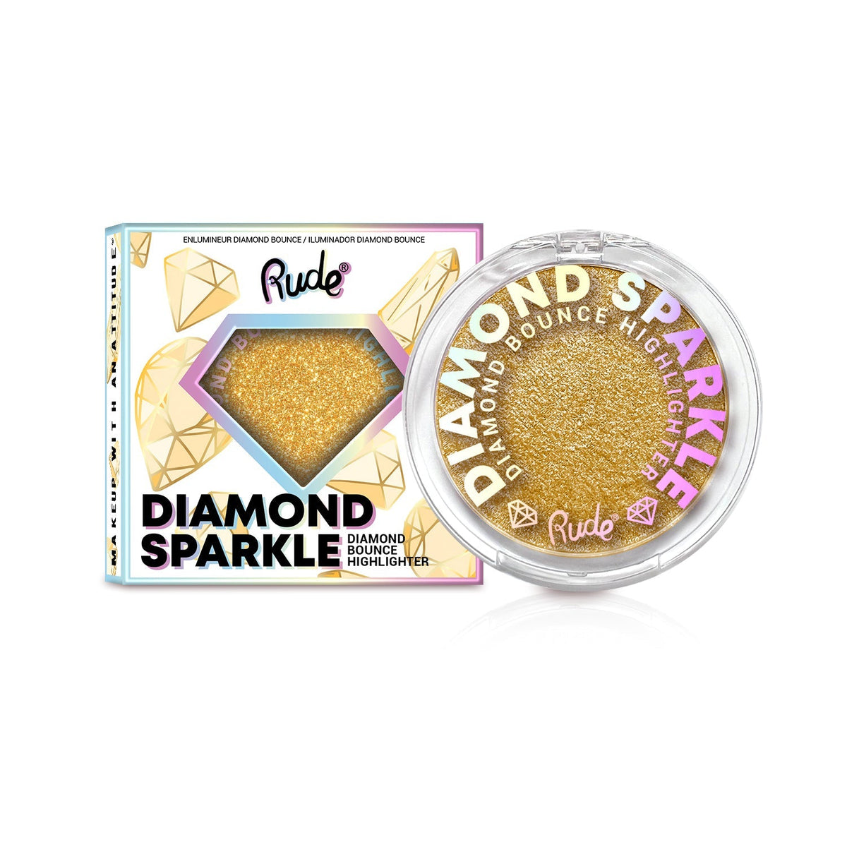 RUDE Diamond Sparkle Diamond Bounce Highlighter - Gold by Avera Group