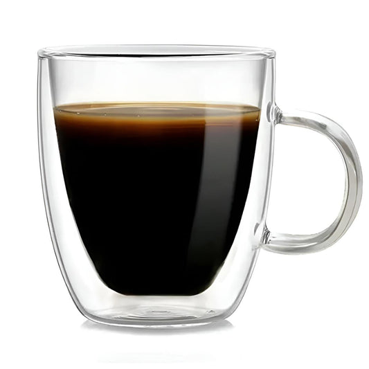 Lia 90 ml Double Walled Glass Cup - Keep Drinks Hot or Cold Longer - Insulated Borosilicate Thermal Coffee & Espresso Cup by Beauty Care Bag