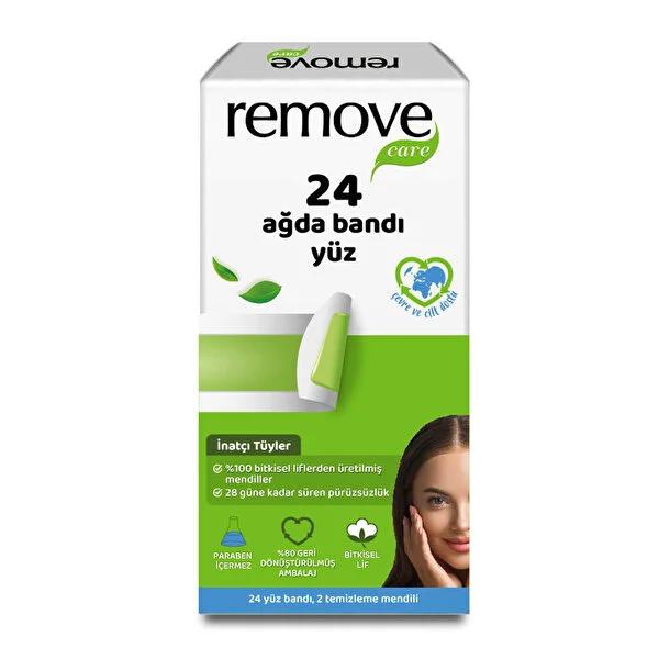 Remove Care Facial Wax Strips: Achieve Smooth, Hair-Free Skin for Up to 4 Weeks. Easy At-Home Face Waxing Kit with Post-Wax Wipes (24 Strips) by Beauty Care Bag