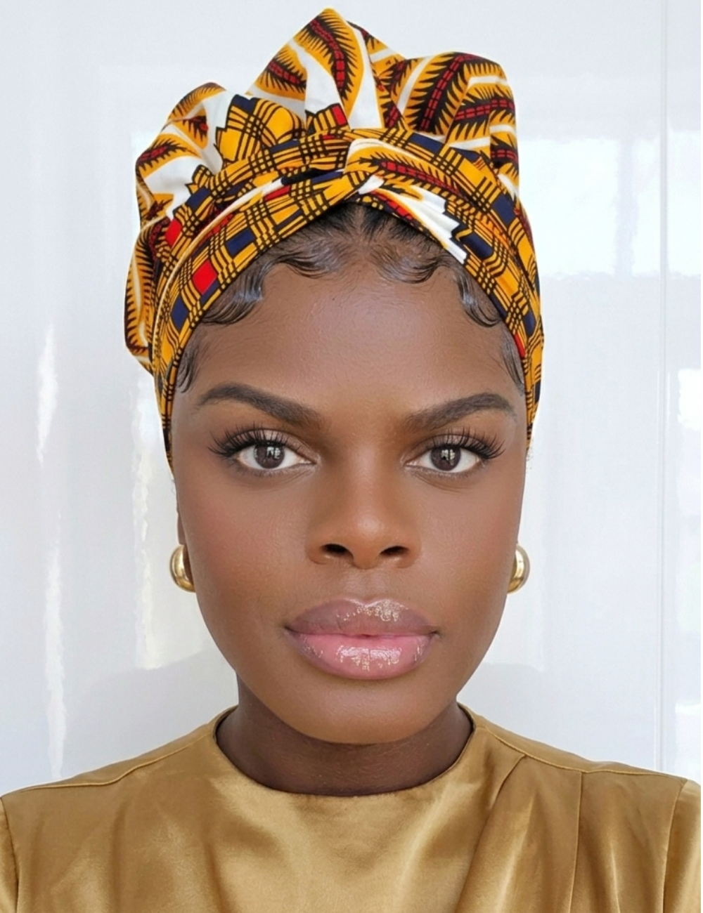 African print bonnet wrap – view 2