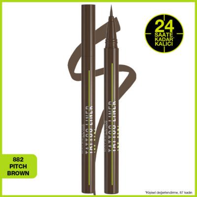 Maybelline Tattoo Liner Ink Pen - Pitch Brown: Long-lasting, Smudge-Proof Brown Eyeliner for Effortless Definition by Beauty Care Bag
