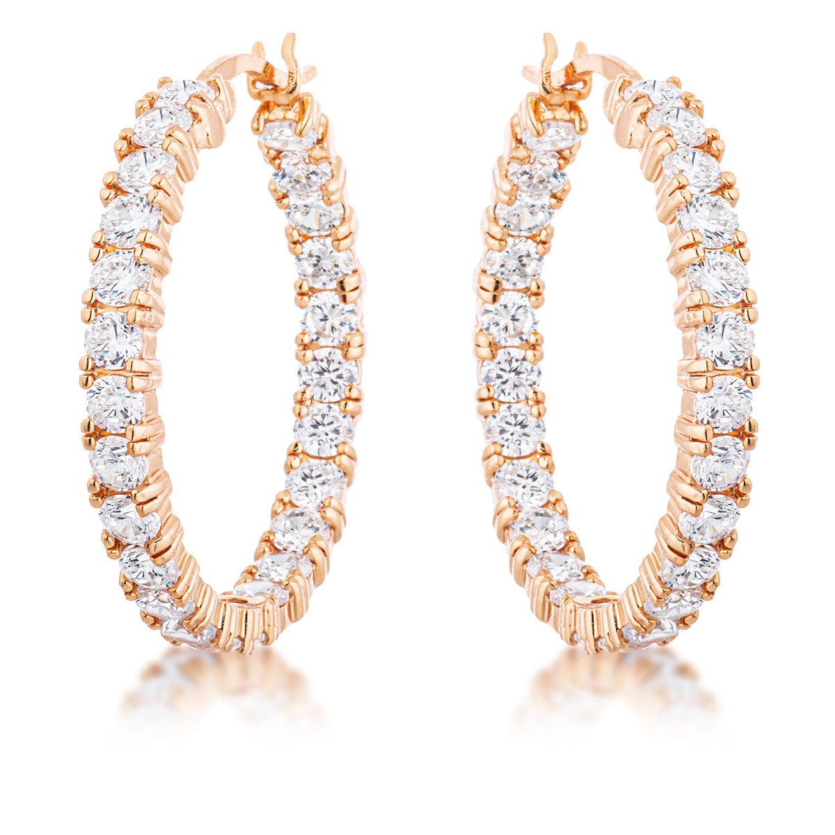 CZ Hoop Earrings by Avera Group