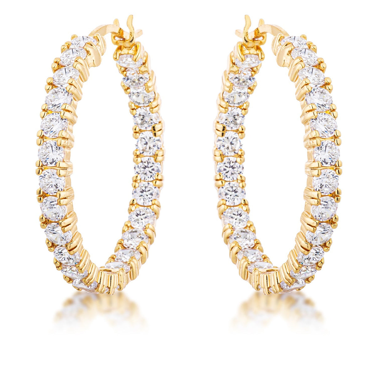 CZ Hoop Earrings by Avera Group