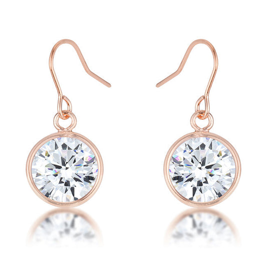 Bezel Solitaire Stud Earrings by Avera Group