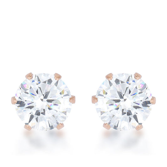 Avera Reign 3.4ct CZ Stainless Steel Stud Earrings by Avera Group