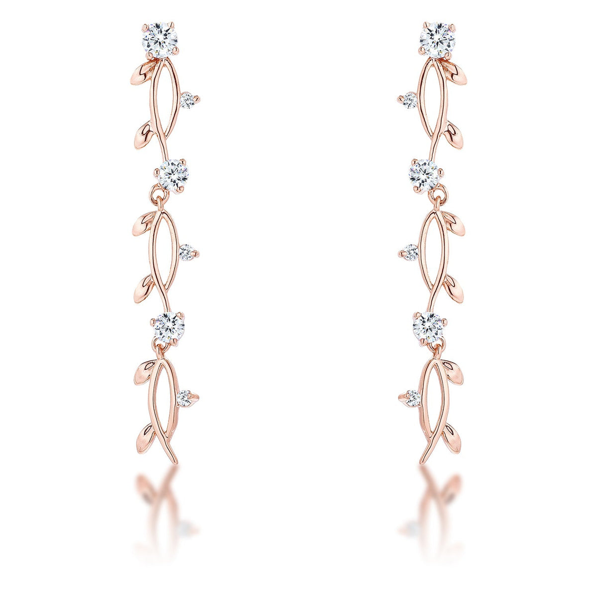 Avera 1.1Ct Vine Design Plated Earrings by Avera Group