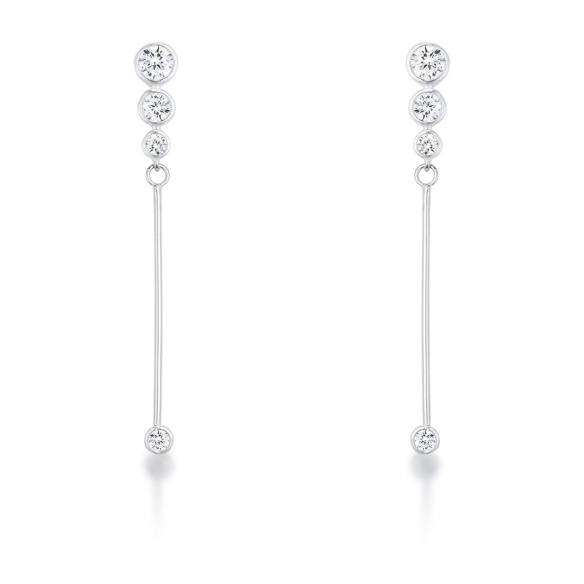 Avera 1.2Ct Graduated Plated Drop Cubic Zirconia Earrings by Avera Group