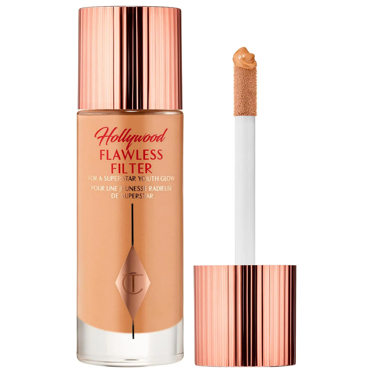 Charlotte Tilbury Hollywood Flawless Filter: Complexion Booster, Liquid Highlighter for Radiant, Glowing, Smooth Skin by Beauty Care Bag