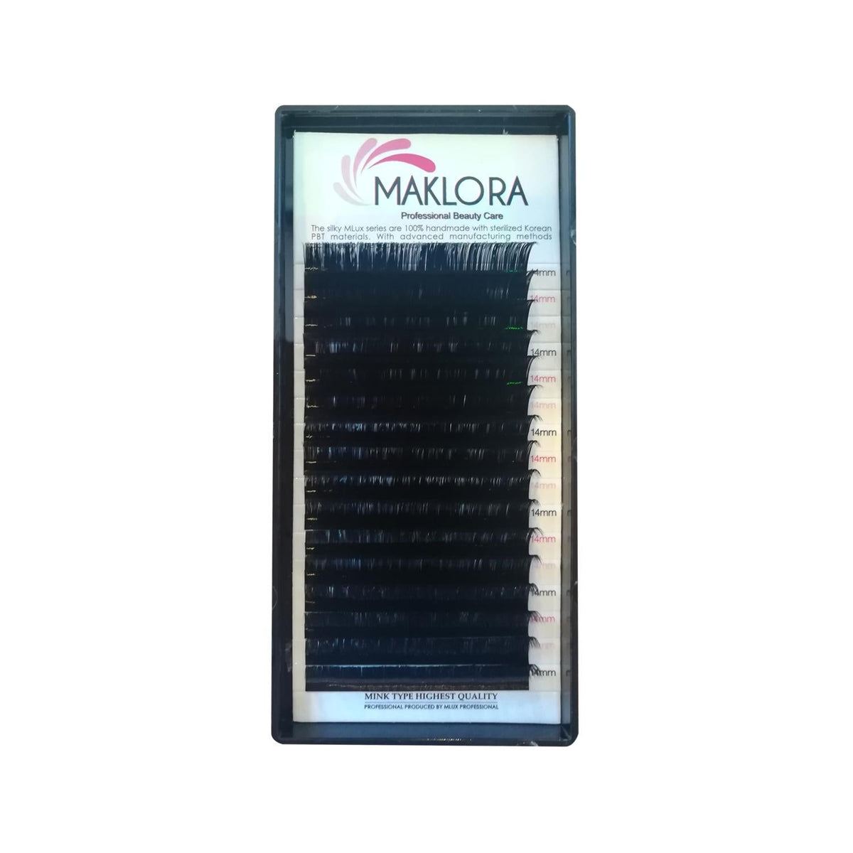 Maklora Silk False Eyelashes C Curl 0.07 Thickness 14mm Length - Enhance Your Natural Beauty by Beauty Care Bag