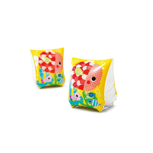 Intex Fish Print Inflatable Arm Floats - Kids Swim Aids for Children, Toddlers - Safe & Fun Swim Training Equipment by Beauty Care Bag