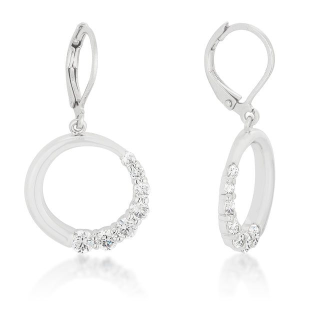 Graduated Cubic Zirconia Circle Earrings by Avera Group