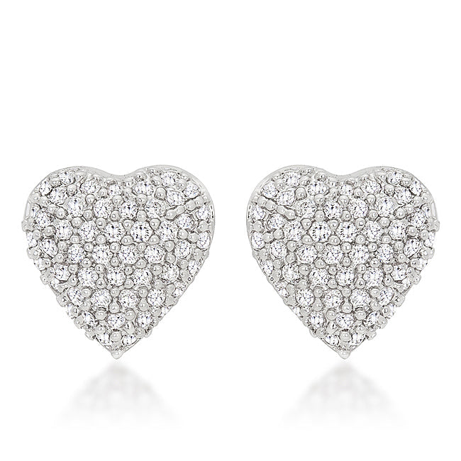 Special Pave Heart Earrings by Avera Group