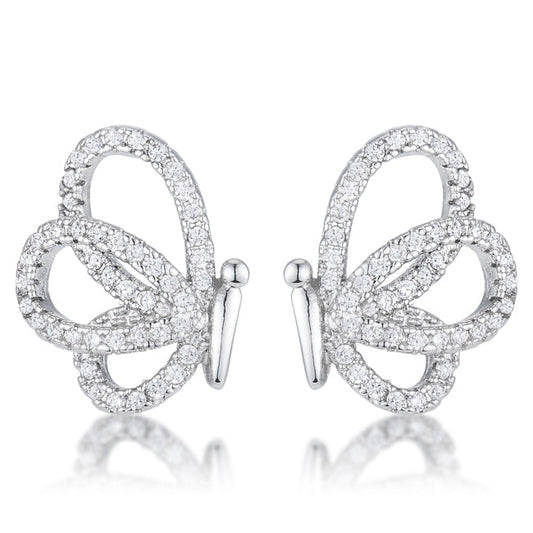 Avera .45 Ct Cubic Zirconia Butterfly Stud Earrings by Avera Group