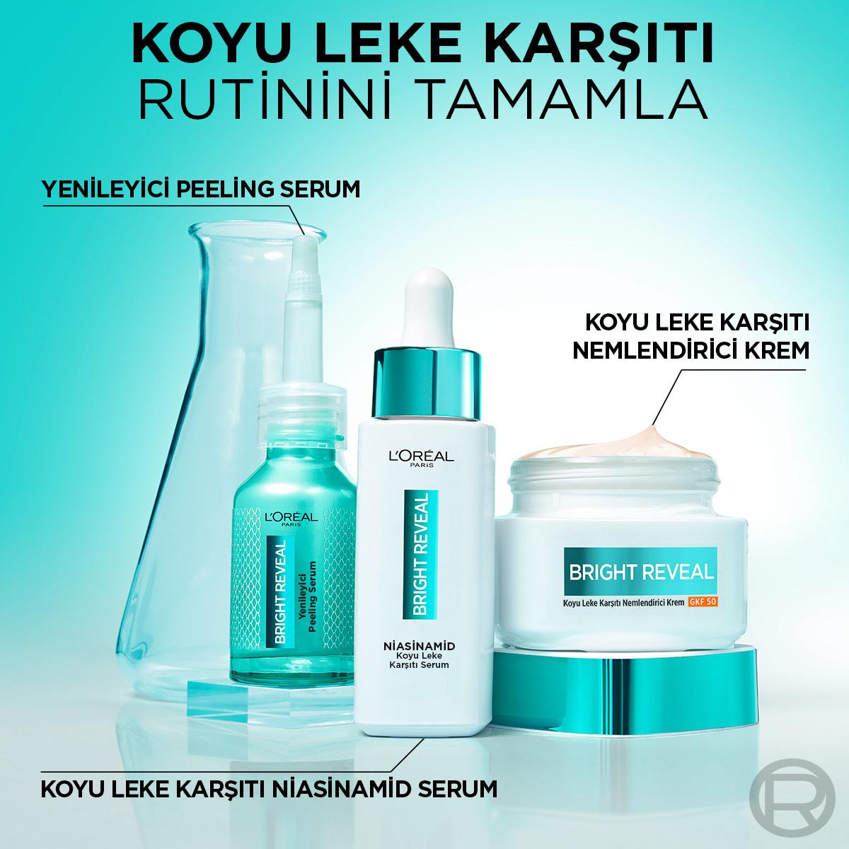 L'Oreal Paris Bright Reveal Dark Spot Correcting Niacinamide Serum: Fade Acne Marks, Sun Spots & Age Spots for Radiant Skin by Beauty Care Bag