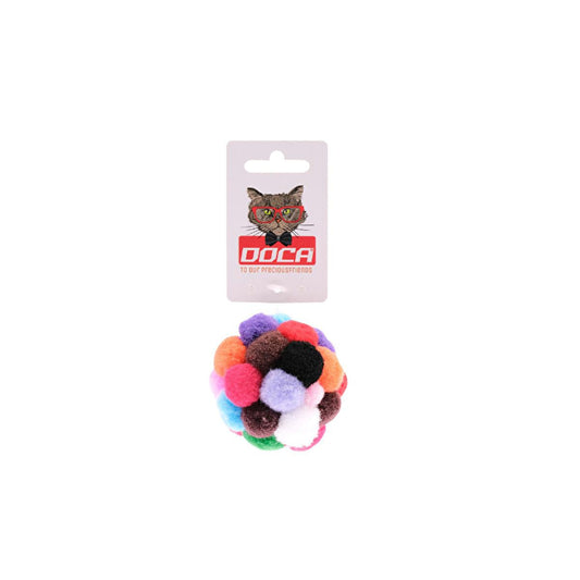 Doca Pom Pom Rattle Cat Toy - Interactive Ball for Kittens & Adult Cats, Safe & Engaging Play by Beauty Care Bag