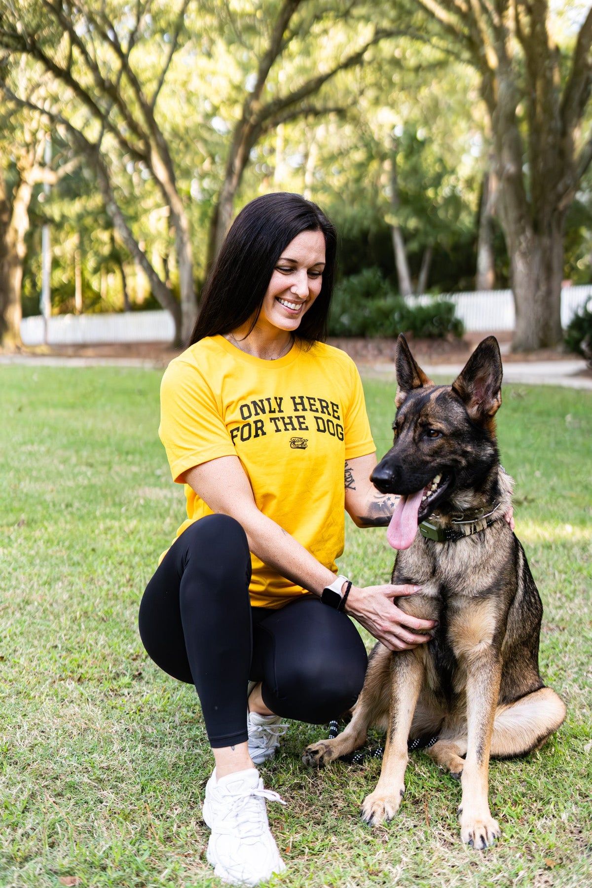 Only Here For The Dogs - tee by Tango Charlie Apparel