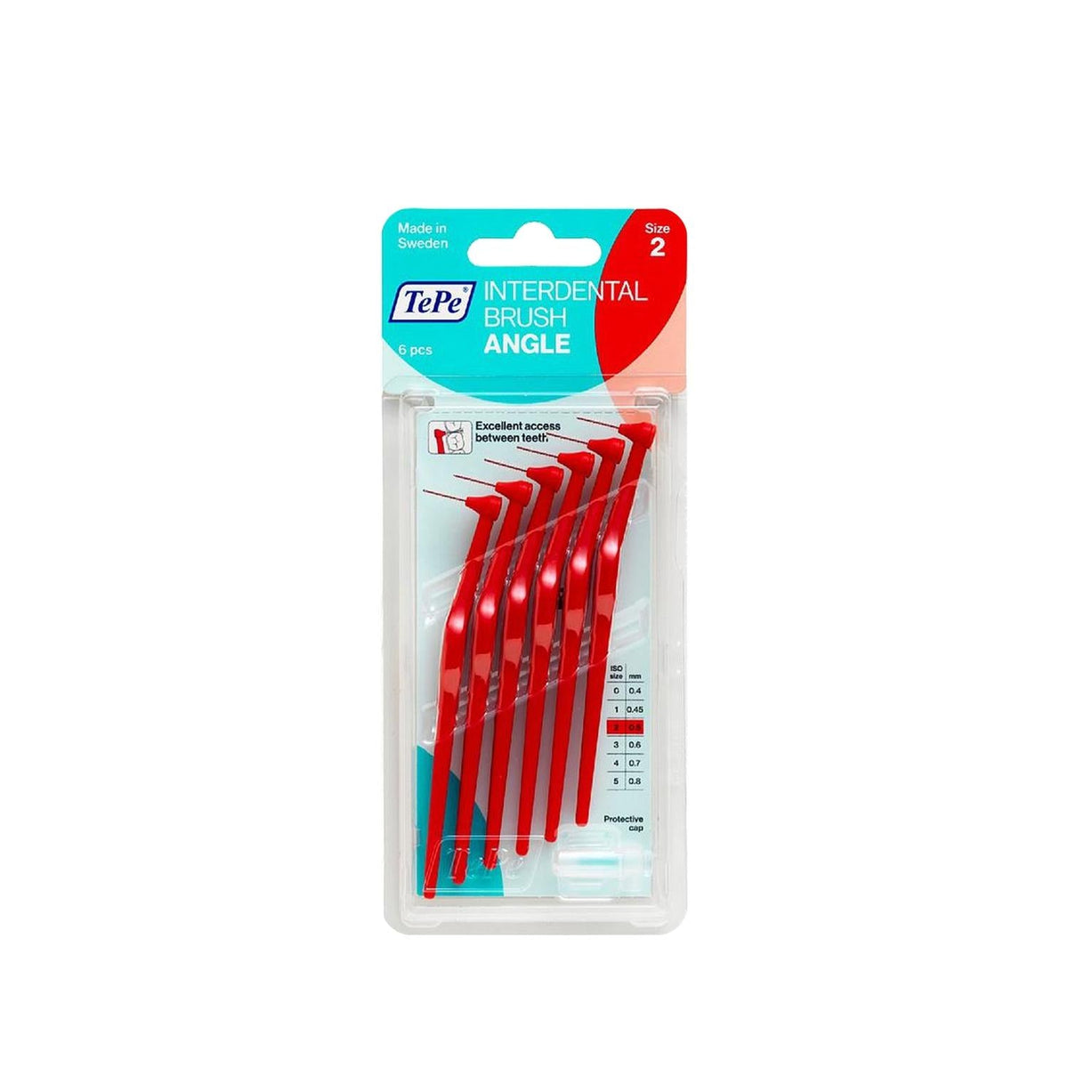 Tepe 0.5mm Red Interdental Brush 6-Pack - Small Dental Brush for Plaque Removal & Gum Health, Effective Flossing Alternative by Beauty Care Bag