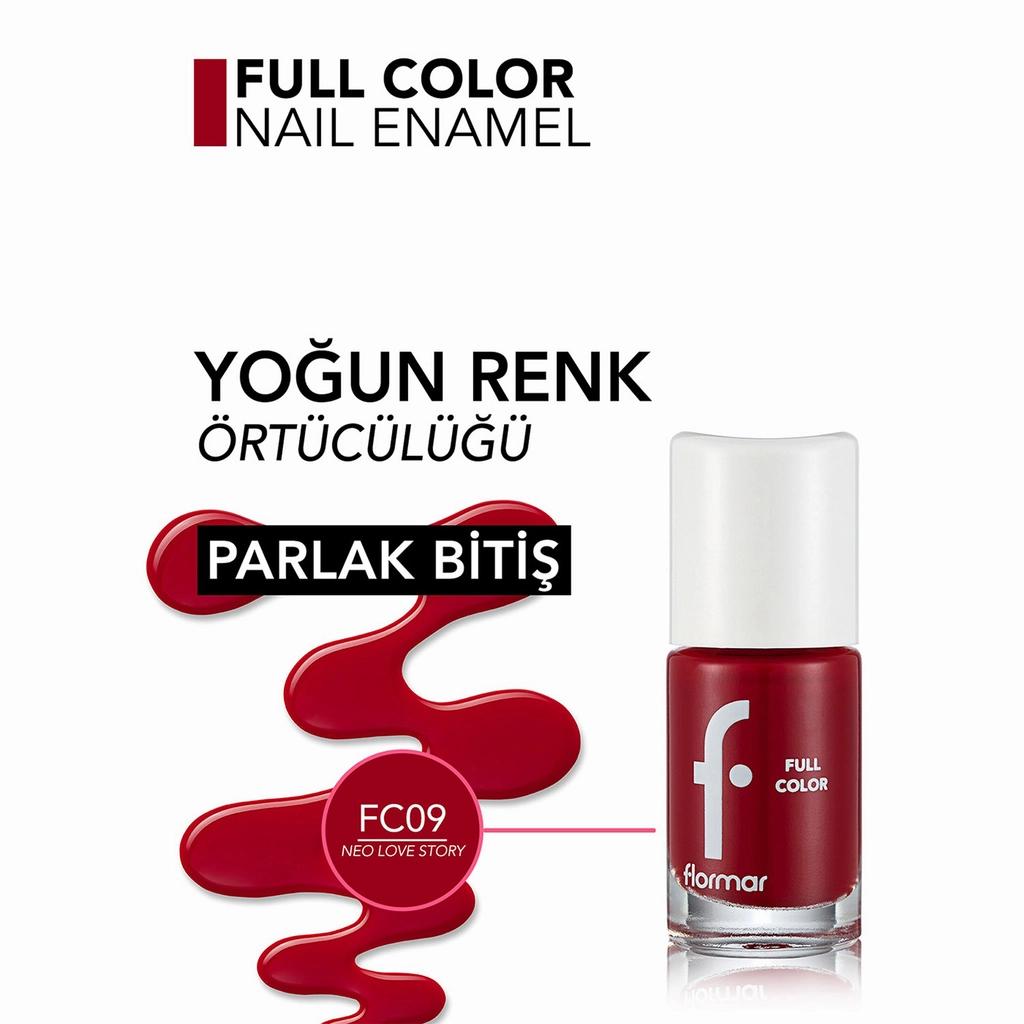 Flormar Full Color High-Pigment Nail Polish FC09 Neo Love Story by Beauty Care Bag