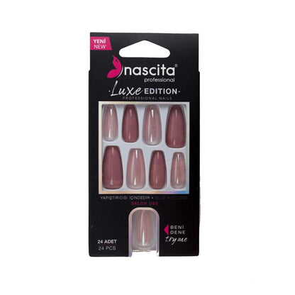 Nascita Luxe Edition Dusty Rose Ballerina False Nails 24-Pack by Beauty Care Bag