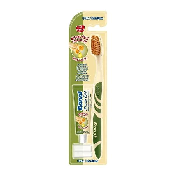 Banat Miswak Oral Care Set - Natural Toothbrush & Toothpaste with Antibacterial Properties by Beauty Care Bag