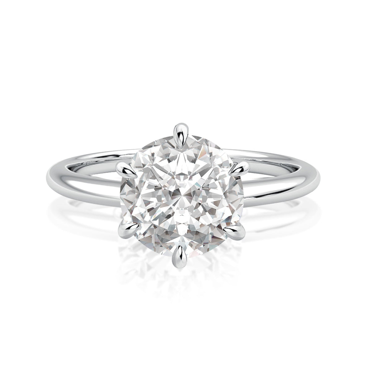 Rodiffy Moissanite 2.0 Ct Round Cut 6 Prong Engagement Ring For Women by Avera Group