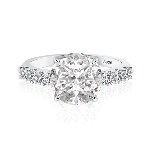 Rodiffy Moissanite 4.0 Ct Round White Gold Engagement Ring by Avera Group