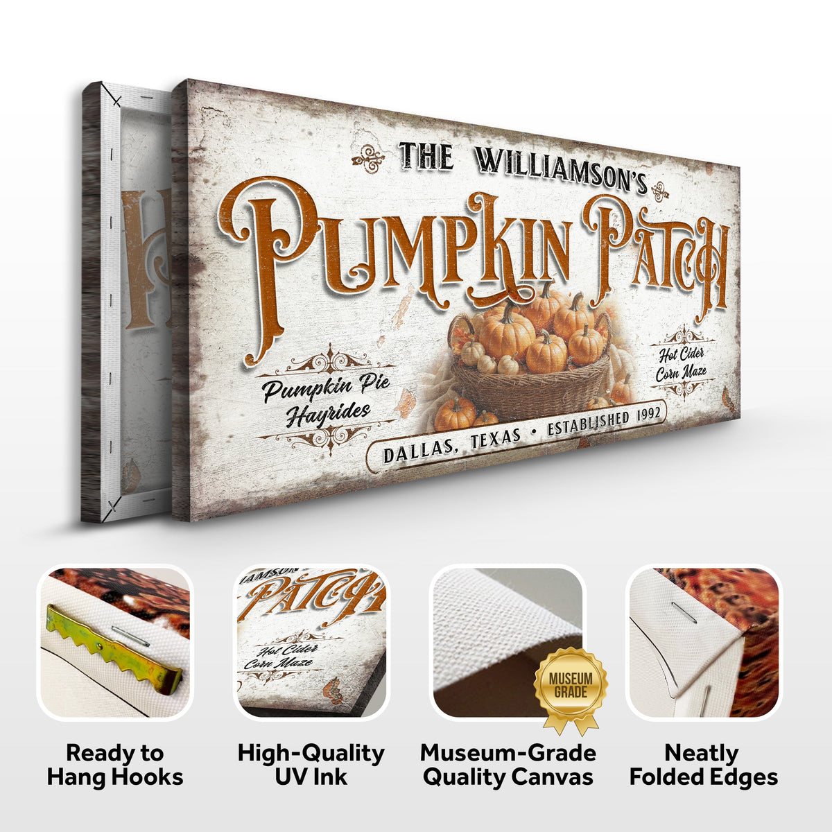 Personalized Pumpkin Patch Sign II by Tailored Canvases
