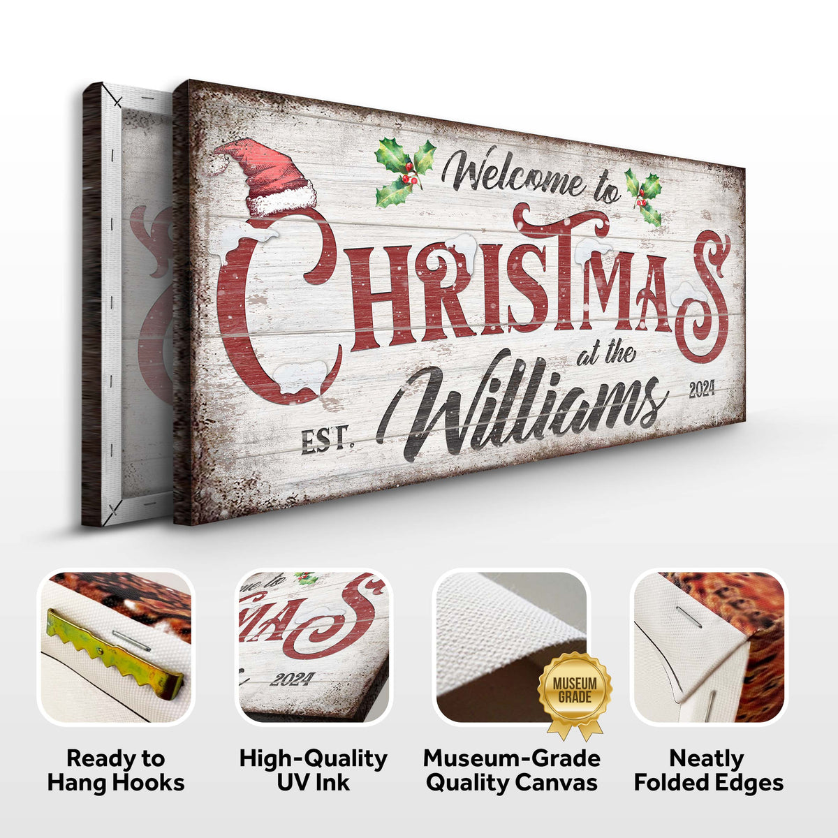 Family Welcome To Christmas Sign V by Tailored Canvases