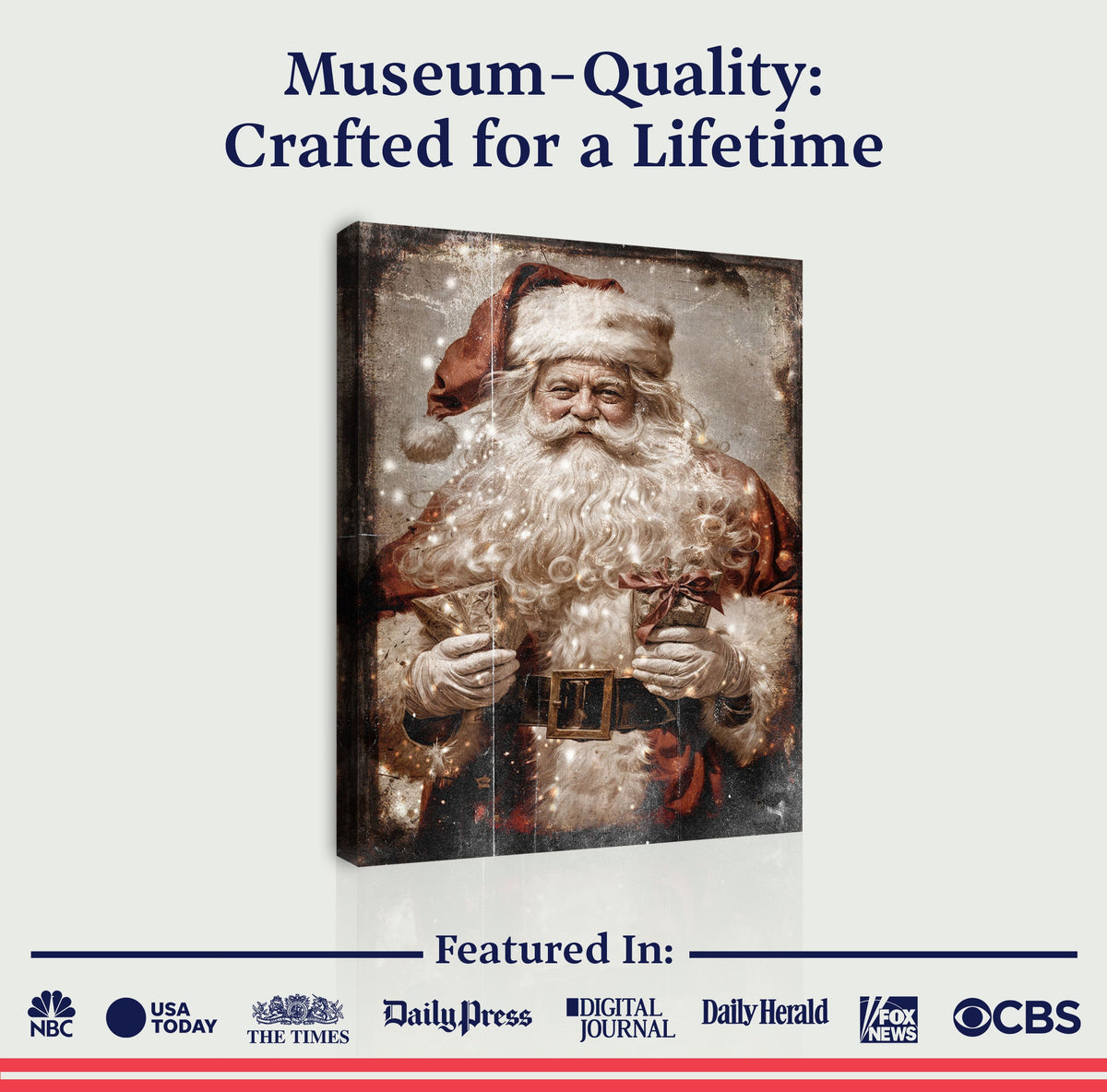 Vintage Christmas Santa Claus Wall Art IV by Tailored Canvases