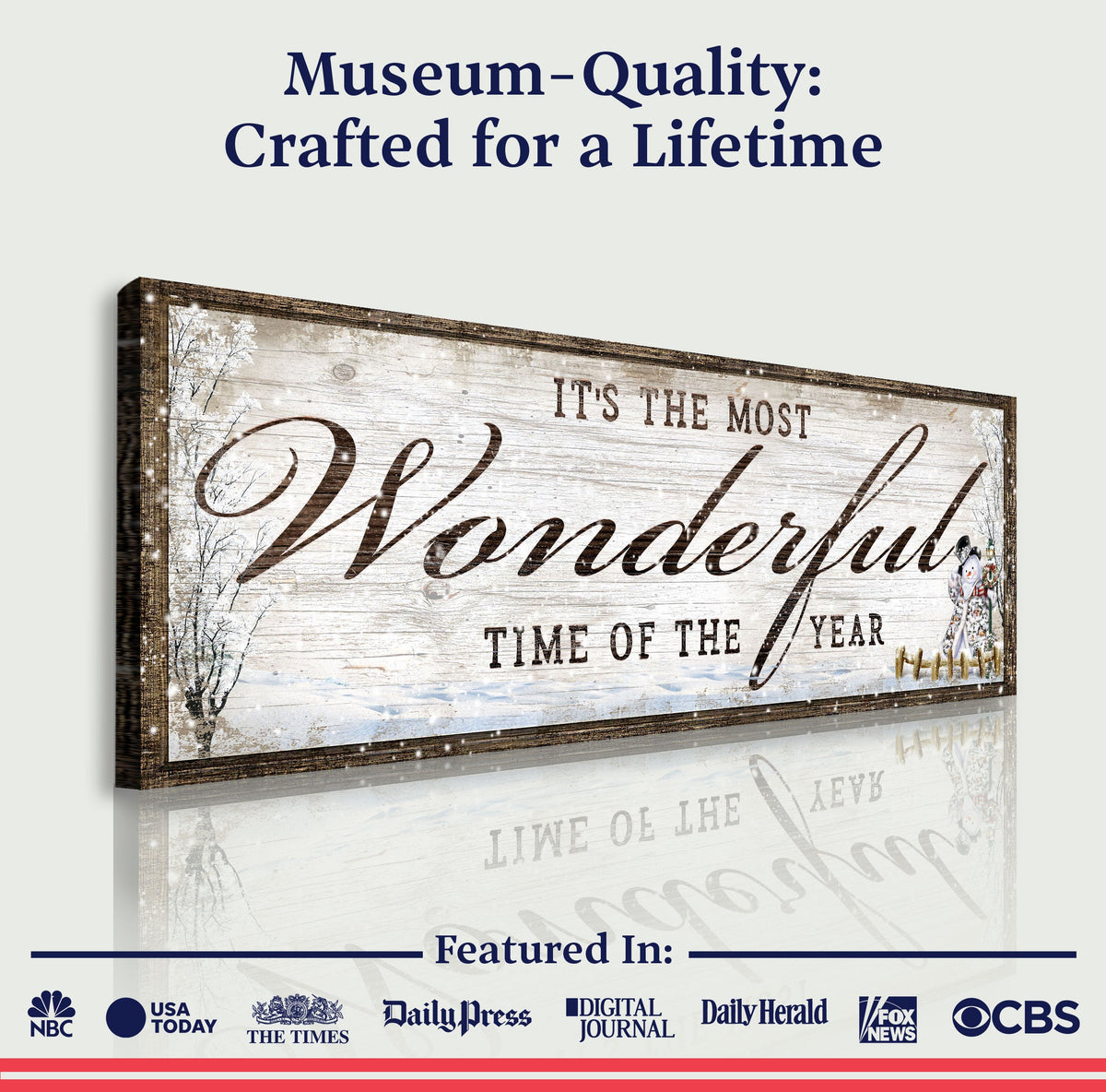 It's The Most Wonderful Time Of The Year Christmas Sign by Tailored Canvases