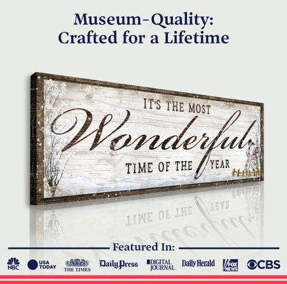 It's The Most Wonderful Time Of The Year Christmas Sign by Tailored Canvases