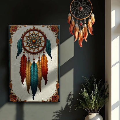 3D Whispering Feathers Wall Art V canvas by Tailored Canvases shown in a room setting, view 3
