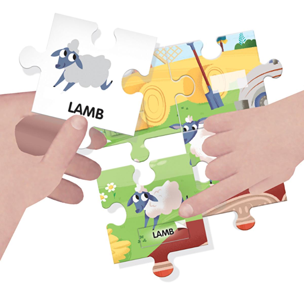 Headu Educational Puzzle for Kids - Farm Theme English Vocabulary Learning Toy for Children Aged 4-8 by Beauty Care Bag