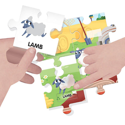 Headu Educational Puzzle for Kids - Farm Theme English Vocabulary Learning Toy for Children Aged 4-8 by Beauty Care Bag